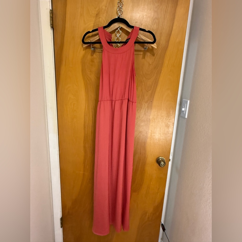 Nicole Miller Sleeveless Coral Maxi Dress